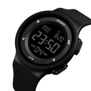 NEW!Men Multifunction Military style Sports Watch Waterproof Black